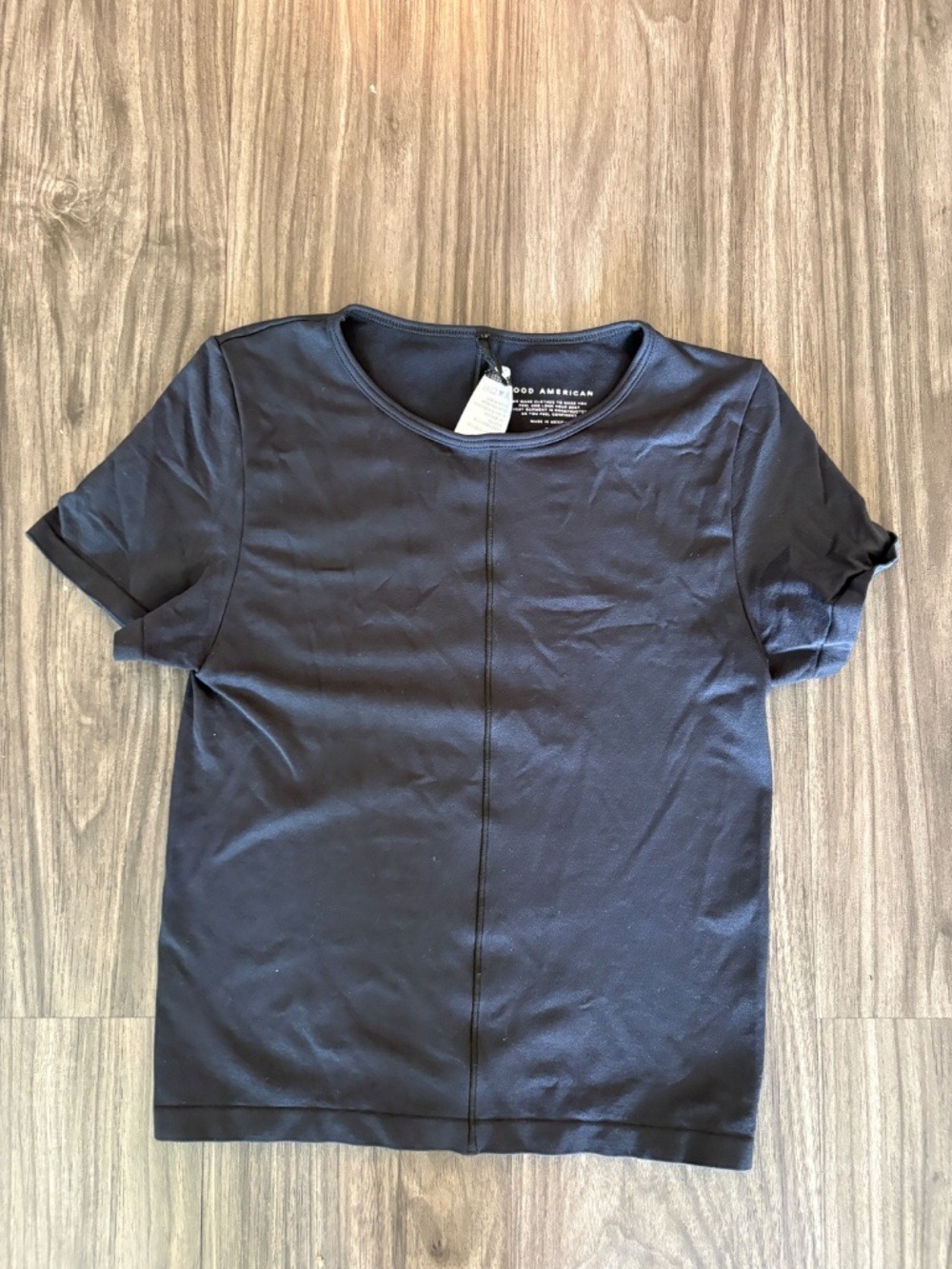 Good American Women's Black So Soft Sculpted T-Shirt XXS